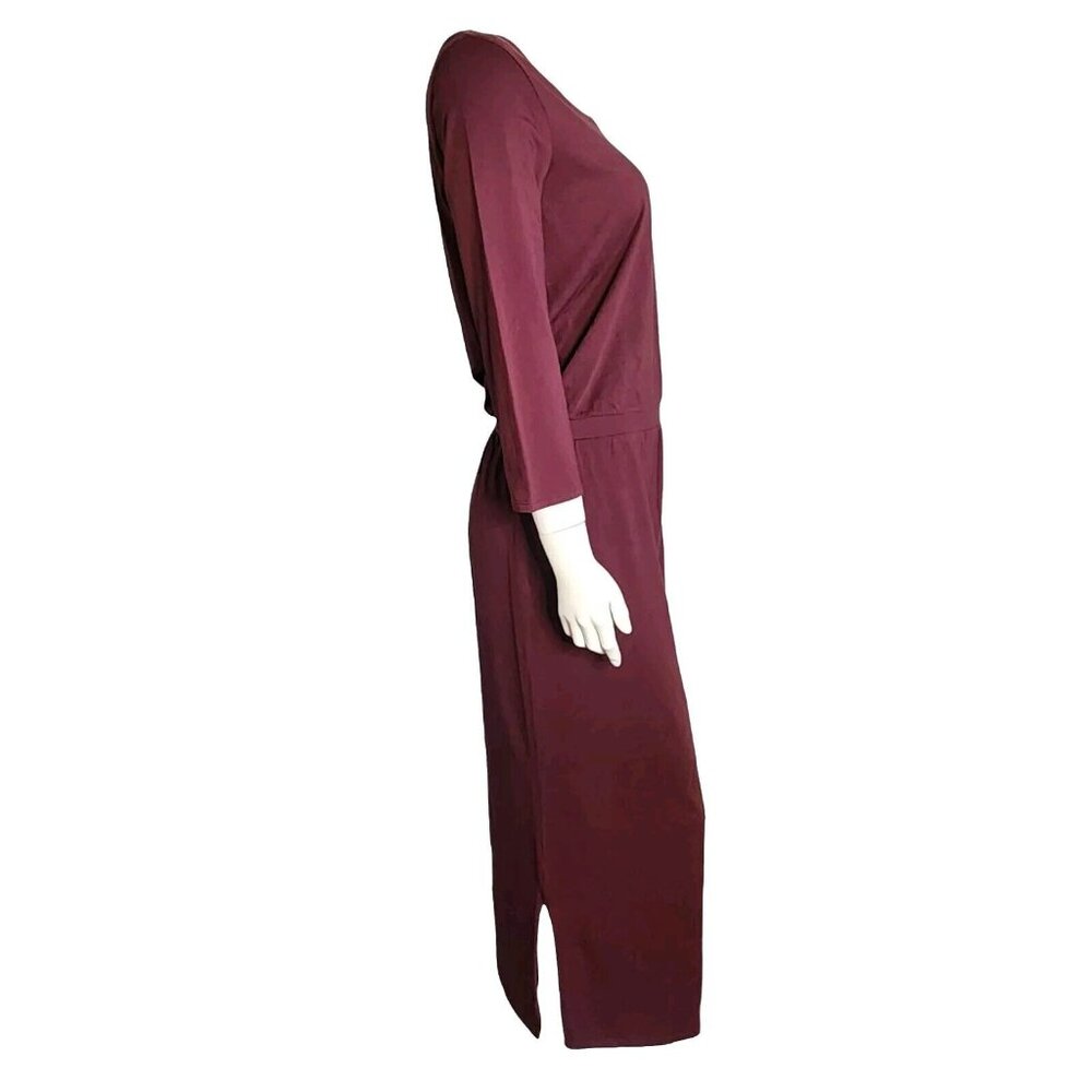 Garnet Hill Dress Womens Small Purple Pullover 3/4 Sleeve Long Modest Minimalist - Picture 4 of 7